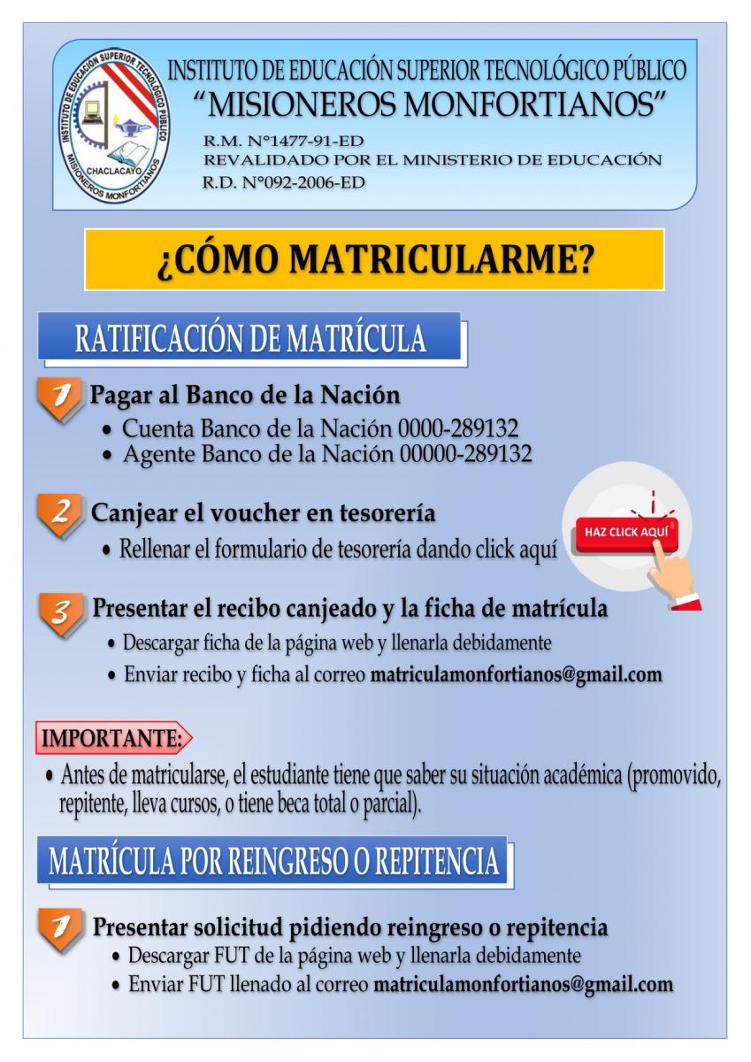 PROCEDIMIENTO MATRÍCULA 2022-I